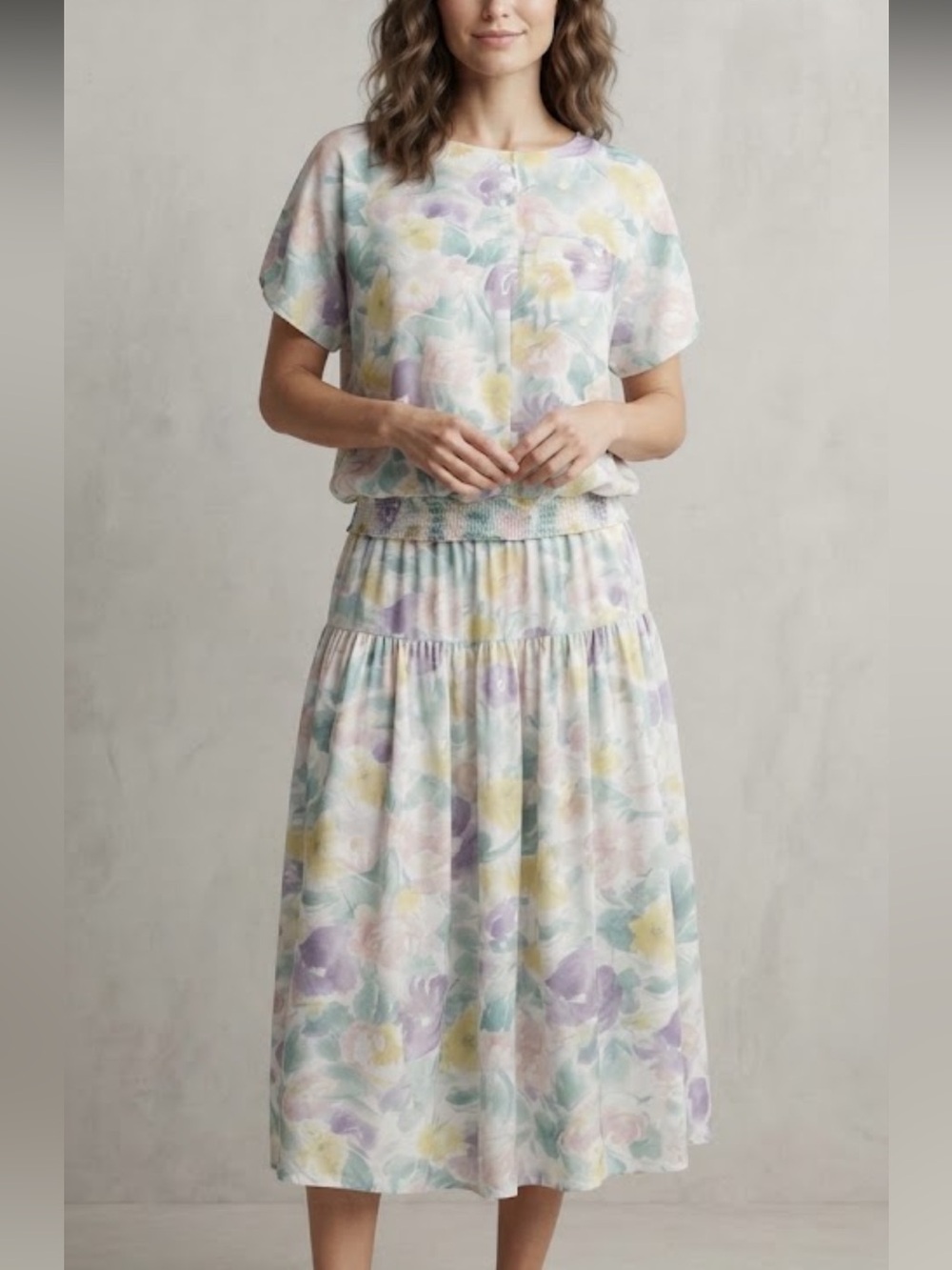 Vintage Russ Floral Skirt Set